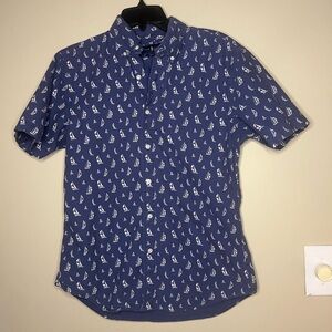 Polo Ralph Lauren Sailboat Print Short Sleeve Button Up Medium